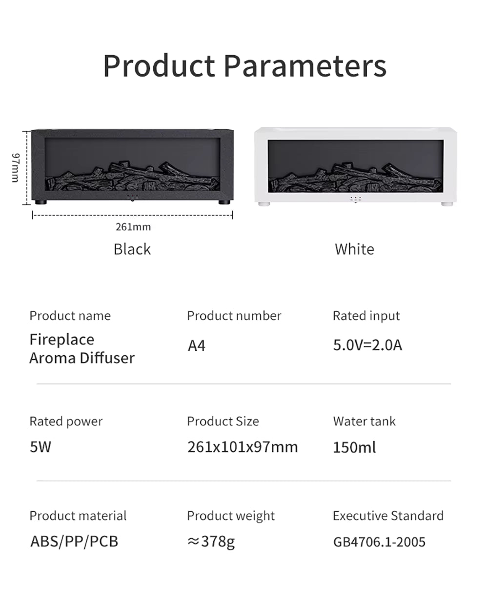 Humidifier with flame and LED light