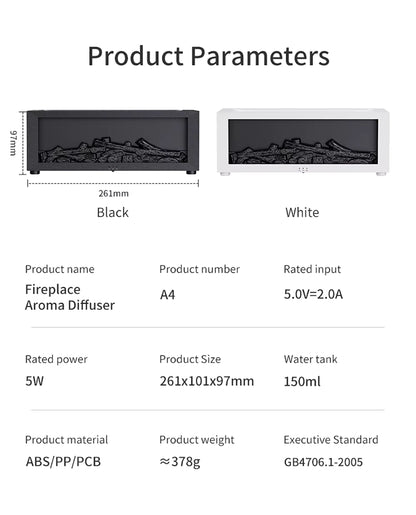 Humidifier with flame and LED light